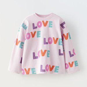 ZARA BABY PRINTED LOVE T-SHIRT Size 9-12 months